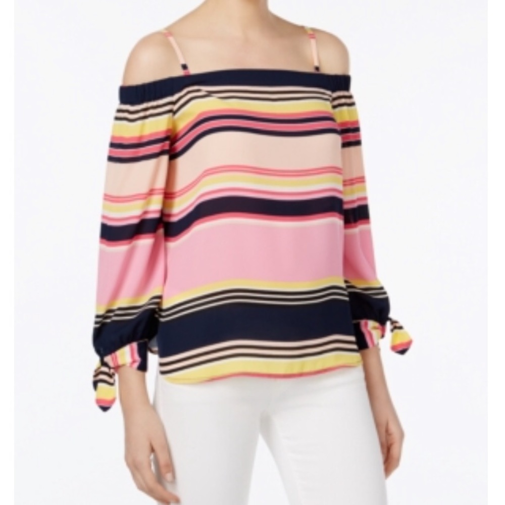 NWT INC size dynamic stripe blouse size Large